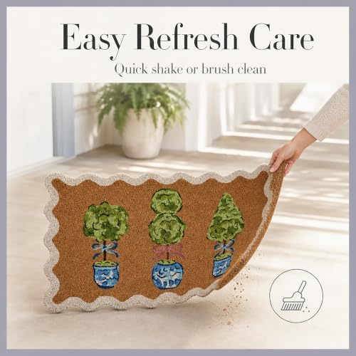 Mud Pie Topiary Doormat, Chinoiserie Decorative Front Door Mat, 18" x 29" - Image 5