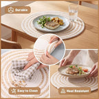 12 Pack Round Woven Placemats 13 Inch Rattan Washable Farmhouse - Image 3
