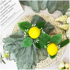 Lemon Napkin Rings Set of 12 Spring Farmhouse Napkin Rings Bulk for Dinning Table Decoration, Rustic Lemon Leaf Napkin Ring Holders for Party Gathering Banquet Wedding Birthday - Image 4