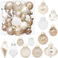34PCS Champagne/White Christmas Ball Ornaments Set for Tree Decor by MoonXmas