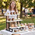 Cupcake Stand for 50 Cupcakes 4 Tiered Tray Stand for Food Cookie Wooden Dessert Display Risers for Party Wedding Buffet Stepped Risers Display Stands for Vendor Farmers Market Display, White - Image 6