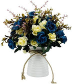 Artificial Flowers with Vase Faux Flower Arrangements for Table Decor Table Centerpieces for Dining Room-Navy Blue by ArtificialFlowerswithVaseFauxHydrangeaFlowerArrangementsforHomeGardenPartyWeddingDecoration
