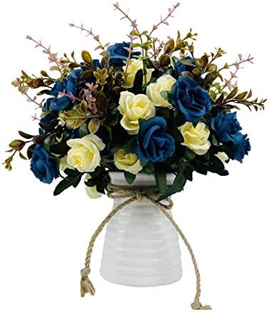 Artificial Flowers with Vase Faux Flower Arrangements for Table Decor Table Centerpieces for Dining Room-Navy Blue by ArtificialFlowerswithVaseFauxHydrangeaFlowerArrangementsforHomeGardenPartyWeddingDecoration