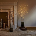 Birchlitland Lighted Birch Branches 32IN 100 LED with Timer Battery Operated, Artificial Tree Branch with Warm,Willow Branch Lights for Home Bedroom Fireplace Christmas Holiday Decoration - Image 6
