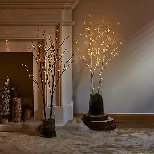 Birchlitland Lighted Birch Branches 32IN 100 LED with Timer Battery Operated, Artificial Tree Branch with Warm,Willow Branch Lights for Home Bedroom Fireplace Christmas Holiday Decoration - Image 6