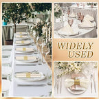 Tatuo 50 Sets Ivory Satin Napkins and Rings Set, Ivory - Image 6