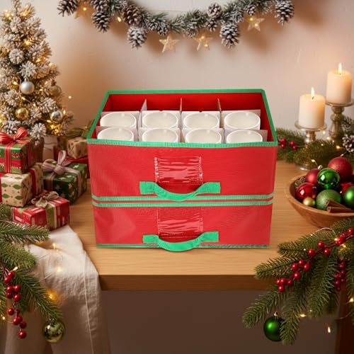 Chunful 2 Pcs Mug Storage Box with Adjustable Divider for Christmas Holiday - Image 5