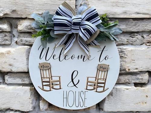 Grandparent welcome sign Grandparent door sign Nana & PopPop's house decor Grandma's garden Grandkids welcome (UV07-Rocking Chair, 22'' Width) - Image 2