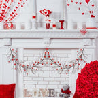 Valentine's Day Garland with 30 Fairy Lights 4.5ft Pip Berry Decorative Berry Blossom with Hearts LED Christmas Lights Garland for Valentine's Day Wedding Party - Image 3