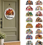 Interchangeable Welcome Sign for Front Door, 12 Inch Wood Hanging Sign，setB by ZBYXPP