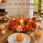 24 Inch Fall Wreaths for Front Door, Autumn Flower Wreath - Image 3