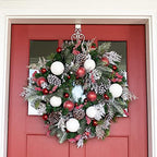 Front Door Wreath Hanger, Adjustable Hook Length Colonial Design, White - Image 4