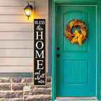 Welcome Sign for Front Door, Wood Black, 45"X9" - Image 4