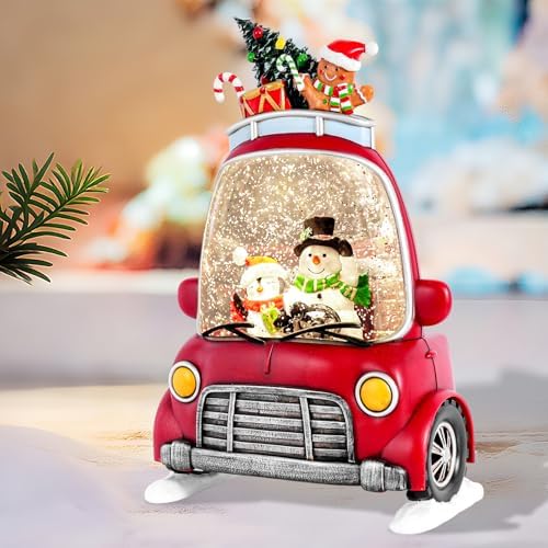 Christmas Snow Globe Lantern with 8 Holiday Music, Christmas Water Snow Globe USB/Battery Powered 6H Timer, Glitter Snowfall Snowman and Penguin Scene for Family Friends (Snowman Penguin) - Image 6
