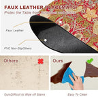 Strawberry Thief Red Placemats - Placemats Set of 4 Faux Leather Heat Resistant for Dinner Table, Non-Slip Waterproof Oil-Proof Washable Reusable Placemat for Indoor Outdoor Kitchen - Image 3