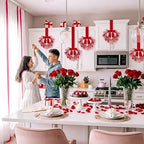 Hoteam 4 Pcs 9 Inch Mini Valentine's Day Love Rattan Wreaths - Image 3