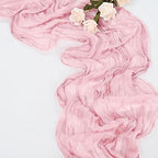 30 Pack Pink Table Runner 10Ft Cheesecloth Table Runner Boho Gauze Table Runner Long Cheese Cloth Table Runner Romantic Sheer Fabric Table Runners for Wedding Party Bridal Shower - Image 5