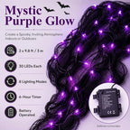 Gilprop Halloween Stair Party Decoration for Wall Mantel Fireplace, Purple - Image 2