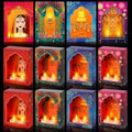 Retisee 12 Sets Diwali Paper Deep Jharokha Wall Decor for Pooja, Classic by Retisee