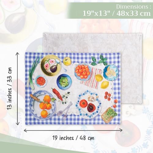 Maison d' Hermine Placemats Set of 4 Reusable 100% Cotton (13"x19") - Image 4