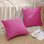 Pallene Faux Fur Decorative Throw Pillow Covers 26x26 Set of 2, Hot Pink - Image 6