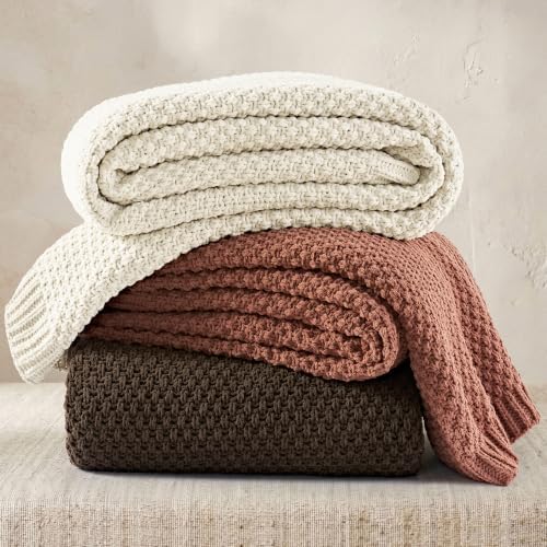 EVERGRACEHOME Chunky Chenille Knit Throw Blanket, 108x92, Terracotta Clay - Image 6