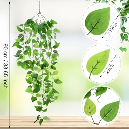 Hoteam 18 Pcs Artificial Hanging Greenery Plants, Pothos - Image 2