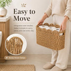 Scalloped Toilet Paper Basket, Tall Narrow Paper Rope Storage - Image 4