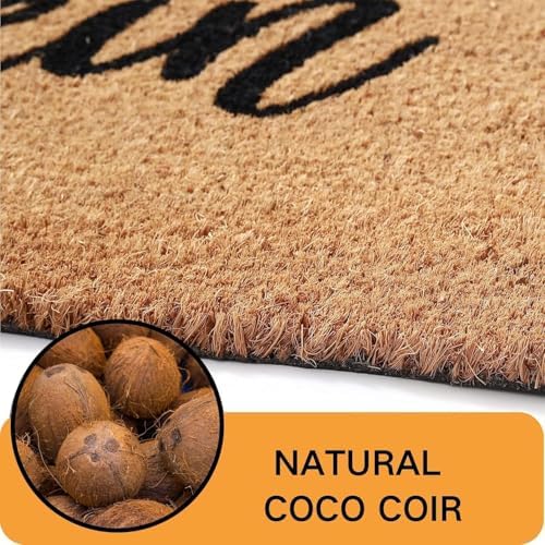 Halloween Welcome Door Mat Combo Set, Spider Web Coco Coir Doormat -3'x5' Black and White Striped Rug, Autumn Front Porch Entryway Decor Floor Mat - Image 5