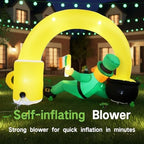 7FT St. Patrick’s Day Inflatable Leprechaun with Rainbow Beer Mug & Pot of Gold — Lucky Outdoor St. Paddy’s Day Yard Decoration with LEDs & Irish Flag Blow Up Ornament for Lawn Garden Party - Image 5