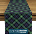 Fabric Textile Products | Blue & Green Tartan Tablerunner | Plaid Table Decor | 14" x 108" | Machine Washable and Stain-Resistant for Easy Care | Made in The USA by FabricTextileProductsInc
