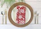 Cotton Print Napkins 18x18 inches - Washable Cloth Dinner Napkins Set of 6 - Everyday Use or Dinner Party and Events - Red White Indian Block Printed Soft Fabric by Craftbot - Image 3