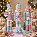Simgoing 3 Pcs Macaron Gingerbread Nutcracker Christmas Resin Soldier Decor - Image 4