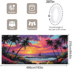7 * 16FT Summer Sunset Garage Door Cover Decorations Sunset Palm Trees Garage Door Banner for Outdoor Indoor Summer Party Photography Backdrop - Image 4