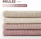 MIULEE Soft Decorative Chenille Pillow Covers Light Pink 18x18 Pack of 4 - Image 6