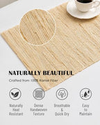 Placemats Set of 6, 12 x 17 Inch, 100% Natural Ramie, Handwoven - Image 2