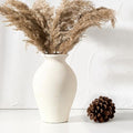 Ceramic Rustic Farmhouse Vase, 9.2 inch Whitewashed Terracotta Vase by LUKA