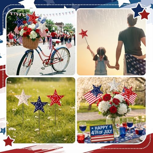 Pickmesh 6 Pcs 12" H Valentine Heart Metal Yard Stakes Vintage Garden - Image 6