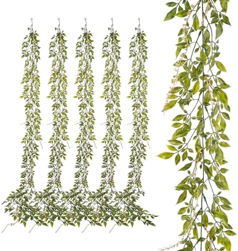 6 Pack Faux Greenery Garland, Willow Leaf for Wedding Arch Wall by Decorateyouridealhomewithease