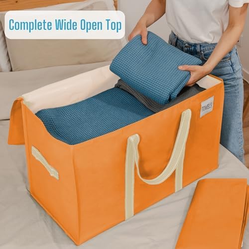 VENO 4 Pack Heavy Duty Moving Bags, Extra Large Storage Bags with Reinforced Handles & Strong Zippers, Foldable & Reusable Moving Box Alternative for Clothes & Dorm Storage - Image 3