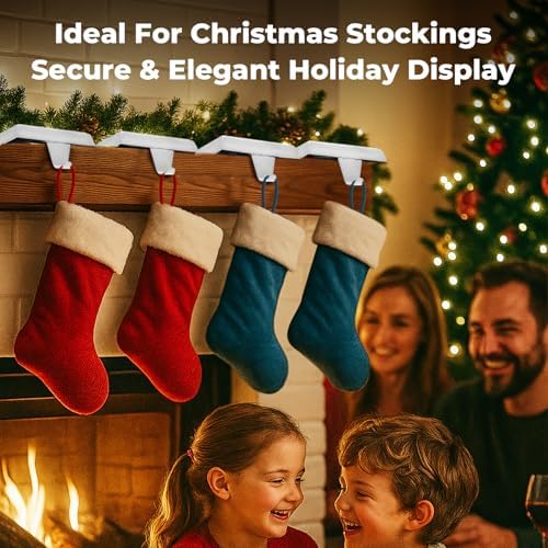 Metal Christmas Stocking Holders - Set of 6, Weighted Stocking Hangers with Non-Slip Protective Pad - Suitable for Mantle, TV Stand, Staircase, Dresser - Image 7