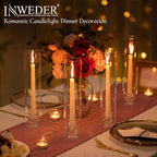 Hurricane Glass Candle Holders: 12" Tall Cylinder Cover Set of 6 - Image 4