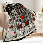 Valentine’s Day Decorative Throw Blanket Gifts for Him Her, Gothic Skeleton Couple Decoration Halloween Wedding Gift for Wife, Husband,Romantic Decor, Gift for Boyfriend Girlfriend,60x80 Inch - Image 3