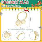 Sliner 48 Pcs Pearl Napkin Rings, Gold Table Napkin Holder Buckles for Dinning Table Setting Christmas Wedding Party Supplies - Image 2