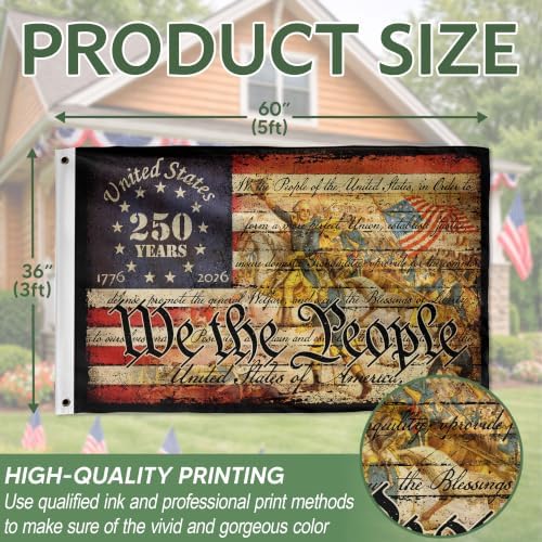 250 Anniversary USA Flag, Two-sided Design 3x5 Ft, 250th Anniversary Flag 4 - Image 2