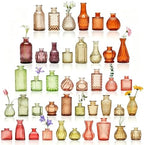 42 Pcs Vases Bulk Colored Glass Bud Vases Set, Assorted Vintage Bud Vases by Unknown