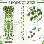 Zeyune 24 Pcs Wisteria Artificial Flowers Garland Includes 6.8 ft Artificial Wisteria Hanging Flowers 3.6 ft Fake Vines Green Pothos Leaves for Garden Outdoor Wedding Arch Decoration (White) - Image 3