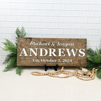 Personalized Wedding Sign – Custom Name Plaque, Just Married Sign, Bridal Shower & Newlywed Gifts for Couples, Family Wall Decor, Family Name Sign, Wooden Sign, Hickory Hollow Designs (Names & Est.) - Image 7