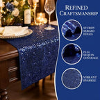ShinyBeauty Navy Blue Table Runners 12x108” Sequin Runner for Table 20Packs - Image 3