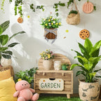 Lemon Hanger Basket Wreath for Front Door 15" Summer Basket Wreath Artificial Green Leaves with White Daisy Wreaths Baskets for Indoor Farmhouse Porch Entryway Wall Garden Home Decor - Image 5